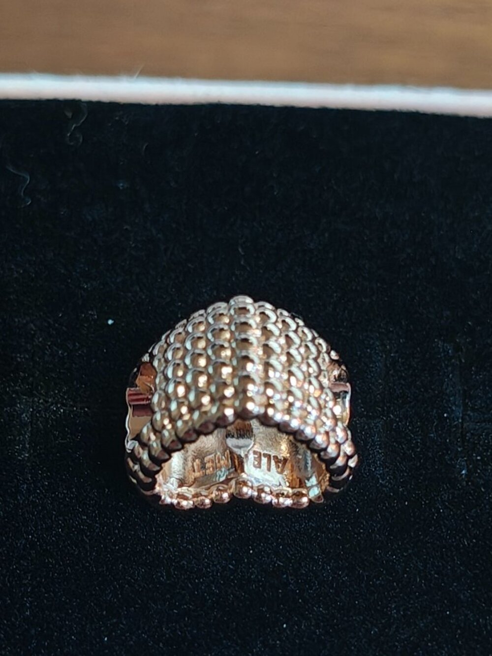 Authentic Pandora Rose Beaded Heart Charm 787516 New With Tags 14K Rose Gold - Picture 7 of 12
